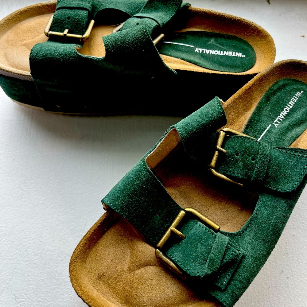 Intentional brand wedge heels